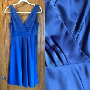 Blue satin dress from J Crew